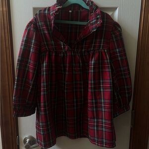SHEIN SZ Large EUC red plaid top